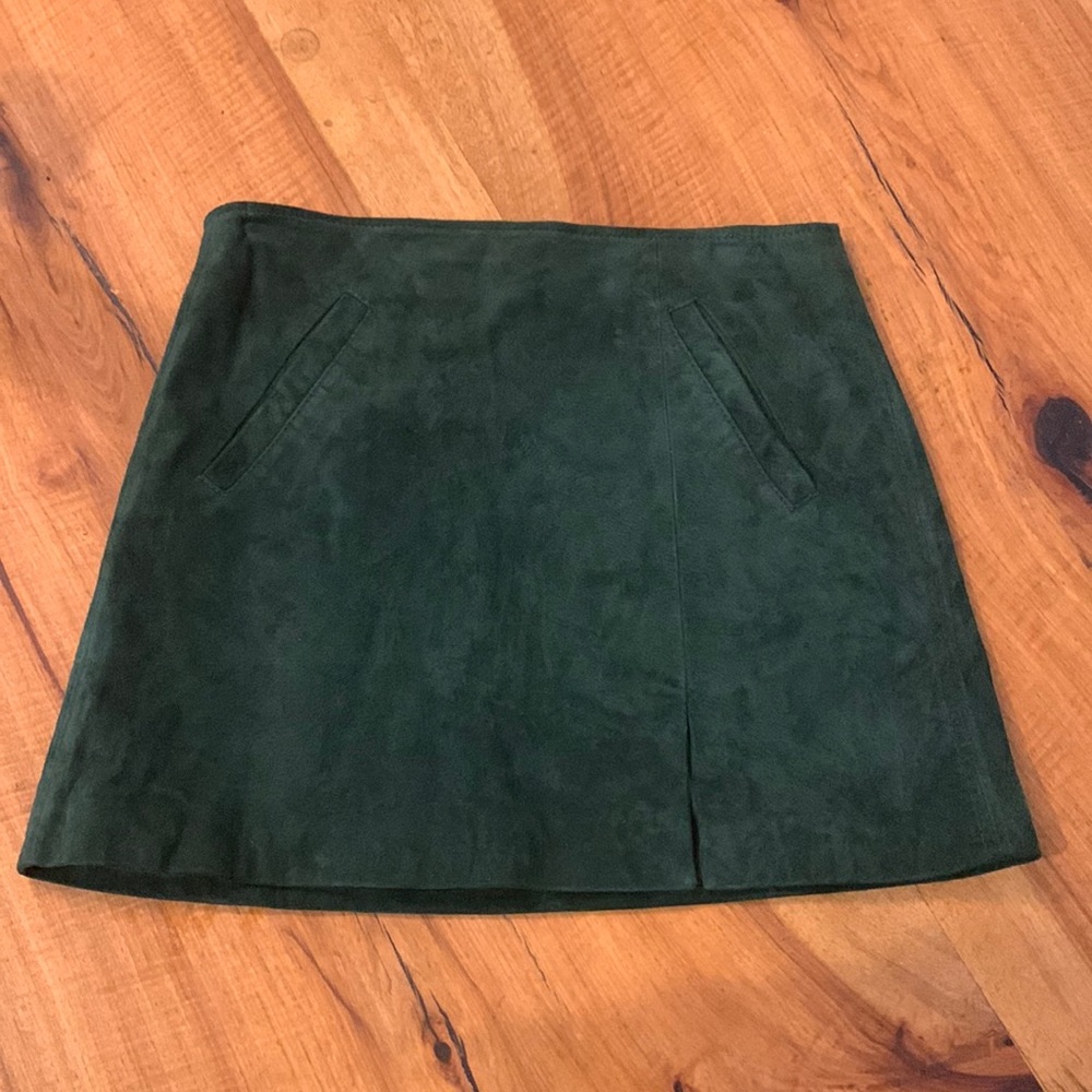 Forest green leather blanknyc mini skirt